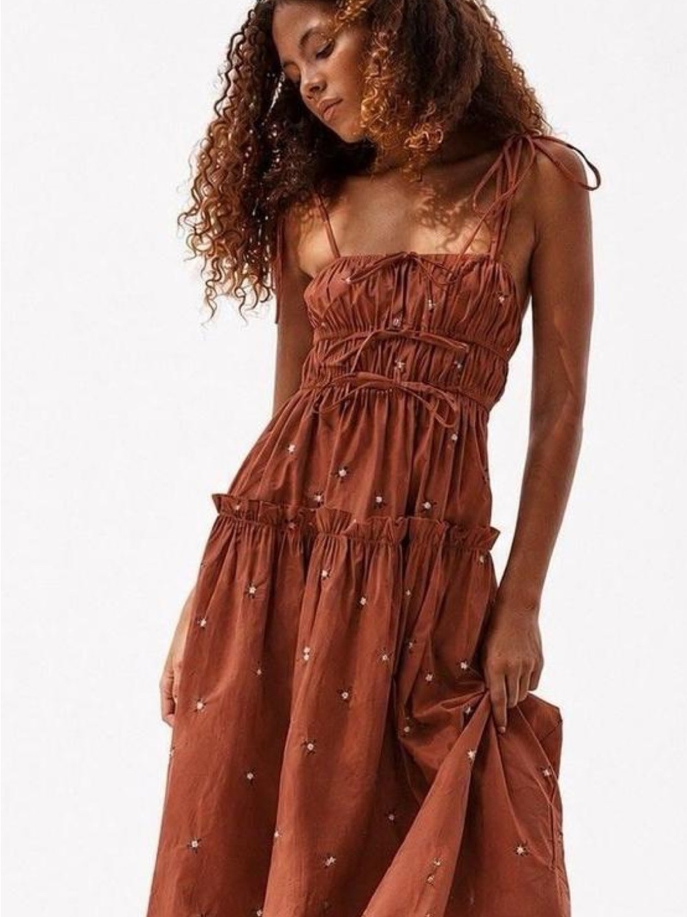 En Saison Reagan Midi dress in rust